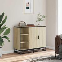 Dressoir 92x35x76 cm bewerkt hout sonoma eikenkleurig - thumbnail