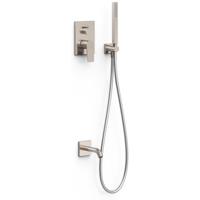 Badkraan Inbouw Tres Project met Staafhanddouche, Wanduitloop en Mengkraan Rapid Box RVS Tres - thumbnail