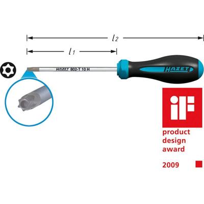 HAZET HEXAnamic®-schroevendraaier 802-T9H · Tamper resistant TORX®-profiel · SW T9H HAZET HEXAnamic®-schroevendraaier 802-T9H · Tamper resistant TORX®-profiel · SW T9H