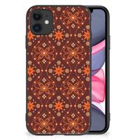 iPhone 11 Back Case Batik Brown - thumbnail
