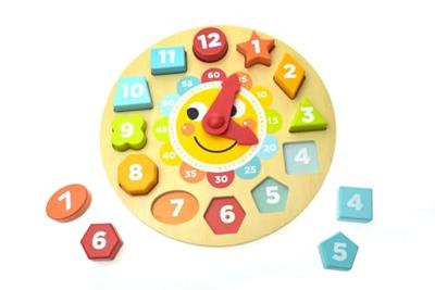 Tooky Toy klokpuzzel educatief houten speelgoed 13-delig