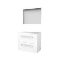 Basic-Line Basic 46 Badkamermeubelset - 80 x 46 cm - Met Grepen - 2 Lades - Wastafelblad - Spiegel - Ice White - thumbnail