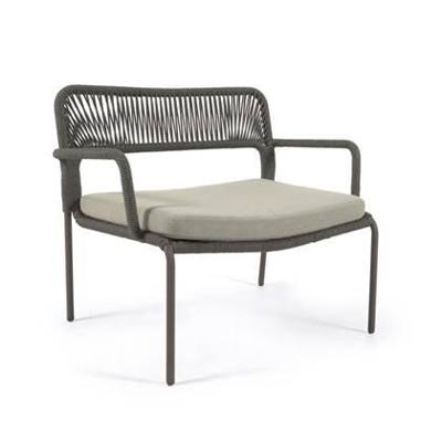 Kave Home - Cailin fauteuil in groen koord met gegalvaniseerde stalen Kave Home - Cailin fauteuil in groen koord met gegalvaniseerde stalen