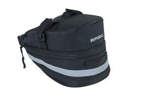 Basil mada zadeltas - compact, zwart, 1l, klittenband, fietsaccessoire Basil mada zadeltas - compact, zwart, 1l, klittenband, fietsaccessoire