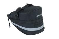 Basil mada zadeltas - compact, zwart, 1l, klittenband, fietsaccessoire - thumbnail