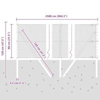 VidaXL Afrasteringspaal grijs 25 x 0,8 m (13 mm gaas) staal en pvc - thumbnail