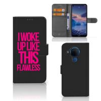 Nokia 5.4 Hoesje met naam Woke Up - Origineel Cadeau Zelf Maken - thumbnail