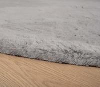 Tapeso Ovaal hoogpolig vloerkleed - Comfy plus - lichtgrijs - 200x300 - thumbnail