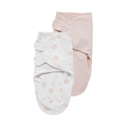 Meyco Swaddle 2-pack inbakerdoek dots/uni lichtroze Maat