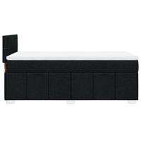 Boxspring met matras stof zwart 90x190 cm - thumbnail