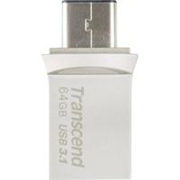 Transcend JetFlash® 890 USB-stick smartphone/tablet Zilver 64 GB USB-A 3.2 Gen 2, USB-C - thumbnail