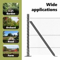 VidaXL Afrasteringspaal grijs 10 x 0,4 m (13 mm gaas) staal en pvc - thumbnail