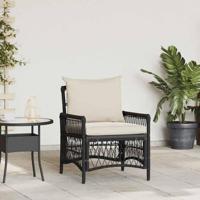 Tuinstoel Zwart 60 x 70 x 78cm poly rattan - thumbnail