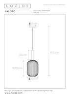 Lucide MALOTO - Hanglamp - Ø 20 cm - 1xE27 - Groen - thumbnail