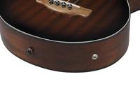 Ibanez AEGB24FE Mahogany Sunburst High Gloss fretloze elektrisch-akoestische basgitaar - thumbnail