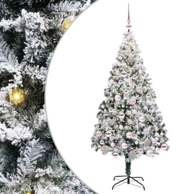 Kunstkerstboom met 300 LED Wit 180 cm PVC en Staal en Kunststof