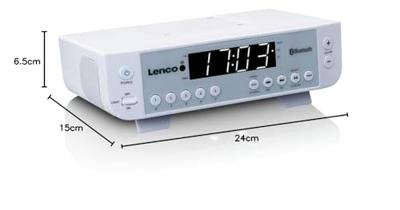 Lenco KCR-100 Keukenradio VHF (FM) Bluetooth Wit Lenco KCR-100 Keukenradio VHF (FM) Bluetooth Wit