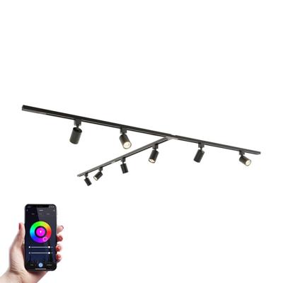 Taros Railverlichting Pakket - T-vorm - 4x 1m rail - 8 railspots - Incl. RGBWW GU10 - IP20 - Modulair - 230V Taros Railverlichting Pakket - T-vorm - 4x 1m rail - 8 railspots - Incl. RGBWW GU10 - IP20 - Modulair - 230V