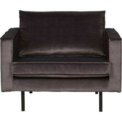 WOOOD Fauteuil 'Rodeo' Velvet, kleur Antraciet