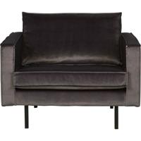 WOOOD Fauteuil 'Rodeo' Velvet, kleur Antraciet - thumbnail