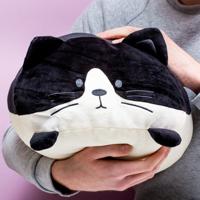 Kattenkussen - Zwart met wit - thumbnail