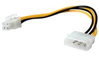 ROLINE Interne Stroomkabel, 4pol. HDD / ATX12V-P4 4-polig Power, 0,15 m - thumbnail