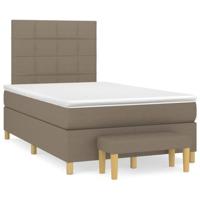 Boxspring met matras stof taupe 120x200 cm - thumbnail