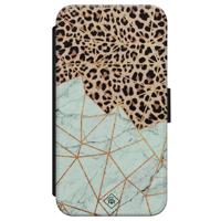 iPhone X/XS flipcase - Luipaard marmer mint - thumbnail