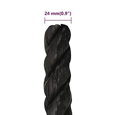 VidaXL Werktouw 24 mm 25 m polypropeen zwart