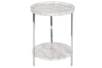 Bijzettafel DKD Home Decor Wit Zilverkleurig Metaal Hout MDF 40 x 40 x 53 cm - thumbnail