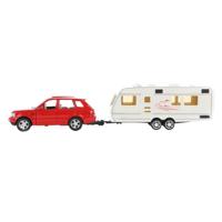 Toi-Toys Metalworld pull-back auto met caravan - 1:48 - thumbnail