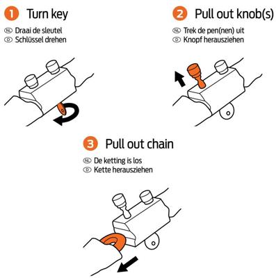 Axa Kettingslot hawk zwart 100cm - thumbnail