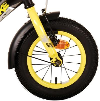 Volare thombike kinderfiets - jongens - 12 inch - zwart geel - twee handremmen