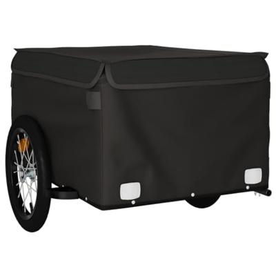 VidaXL Fietstrailer 45 kg ijzer zwart - thumbnail