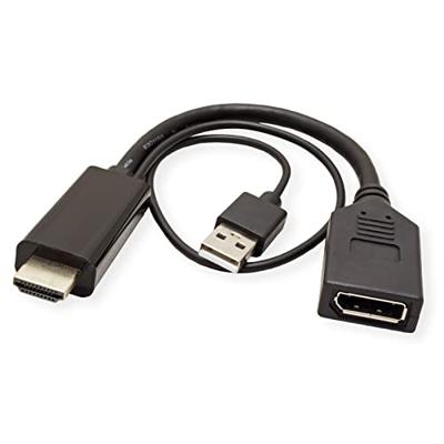 ROLINE 4K HDMI/DisplayPort Adapter, v1.2, HDMI Male - DP Female, Actief