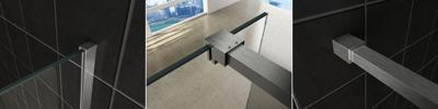 Slim profielset met stabilisatiestang 120 cm geborsteld staal Slim profielset met stabilisatiestang 120 cm geborsteld staal