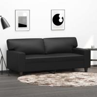 Tweezitsbank 140 cm kunstleer zwart - thumbnail