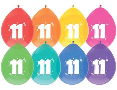 11 jaar ballonnen 8 stuks