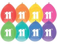 11 jaar ballonnen 8 stuks - thumbnail