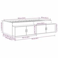 Opbergbedframe Gerookt eiken 90 x 190 cm Bewerkt hout - thumbnail