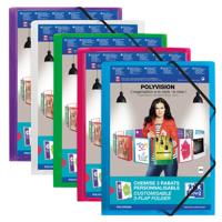 Elastomap Oxford Polyvision A4 met insteektas 3 kleppen PP assorti - thumbnail