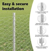 VidaXL Hek met paal zilver 0,6 x 25 m staal - thumbnail