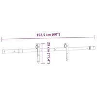 Doos met onderdelen voor schuifdeur 152,5 cm staal zwart - thumbnail