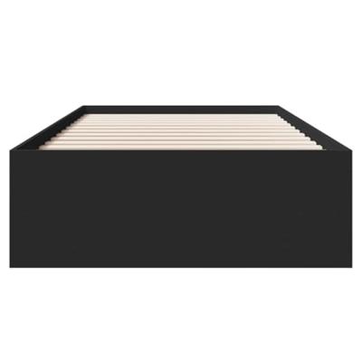 Bedframe bewerkt hout zwart 90x200 cm