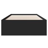 Bedframe bewerkt hout zwart 90x200 cm - thumbnail