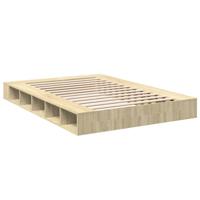 Bedframe bewerkt hout sonoma eikenkleurig 140x200 cm - thumbnail