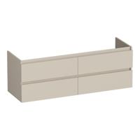 Brauer Joy - Onderkast - 140 cm - met 4 Softclose Lades Greeploos en 2 Sifon Uitsparingen - Mat Beige - thumbnail