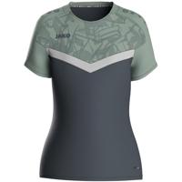 JAKO 6124D T-Shirt Iconic Dames - Anthra Light/Mintgroen/Zachtgrijs - 44 - thumbnail