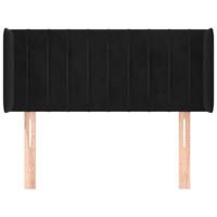 Hoofdbord met randen 103x16x78/88 cm fluweel zwart - thumbnail