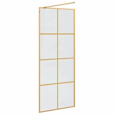 VidaXL Inloop douche wand goud 80 x 195 cm gehard glas